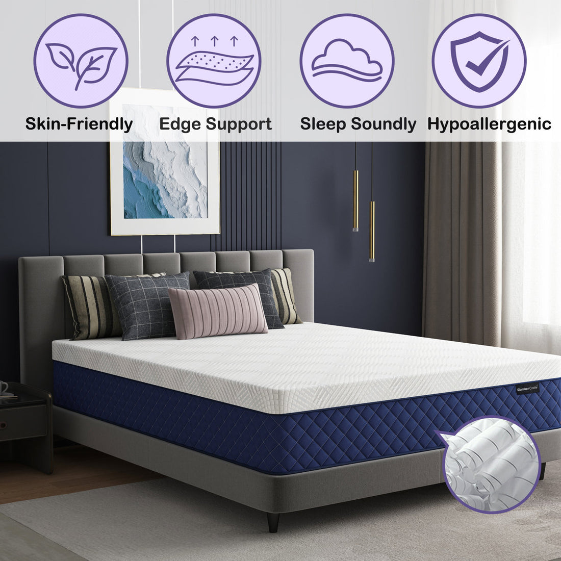 14'' Medium Firm Hybrid Pillow Top Mattresses In A Box