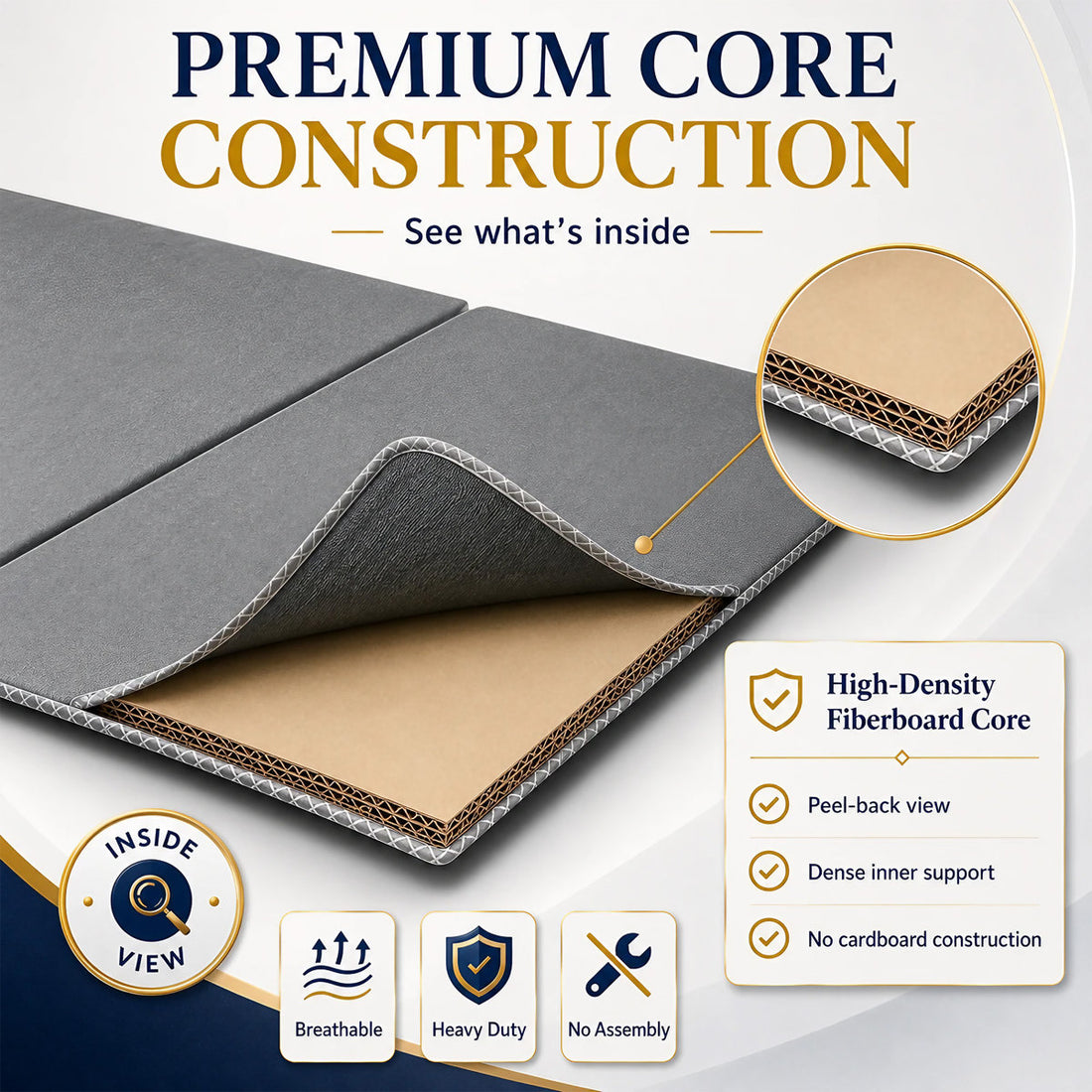 15Mm Bunkie Board Queen 60X80, Heavy Duty Under Mattress Support, Low Profile Bed Support Board For Slatted Bed Frame, No Box Spring Needed, Non-Slip