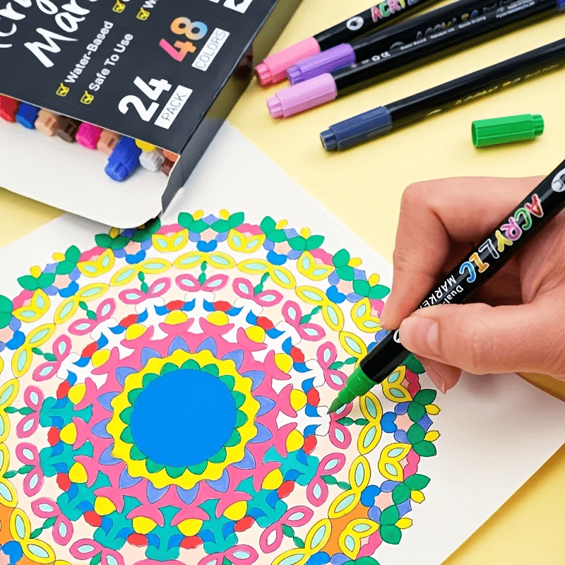 24 48 72 144 240 colors dual tip acrylic marker set double