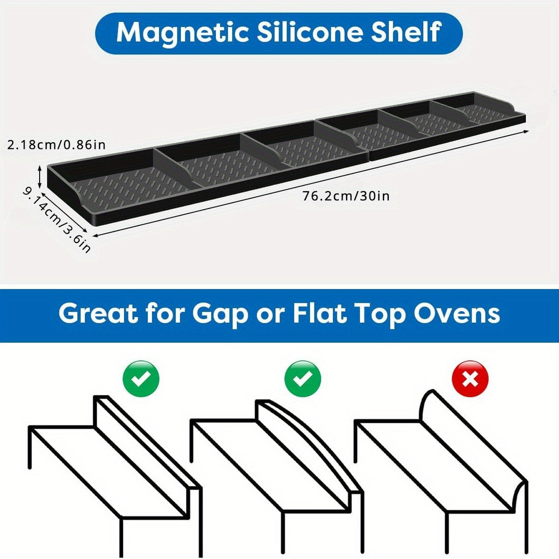 tfs 30 inch black magnetic spice rack organizer stove