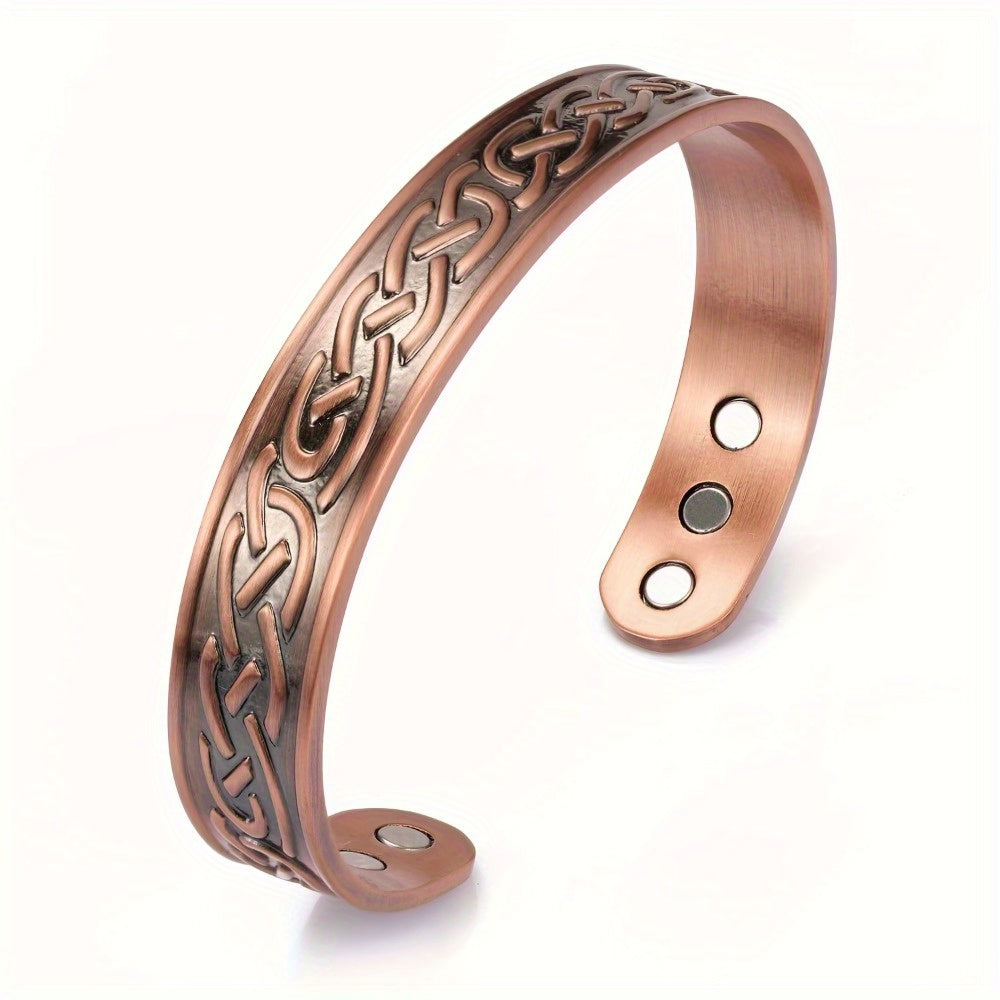 bracelet made adjustable magnetic red copper showcasing a