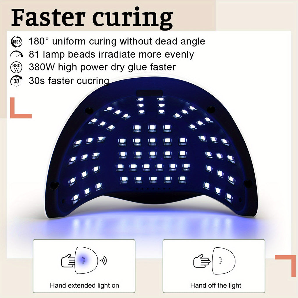 380w led nail lamp 4 timer setting portable
