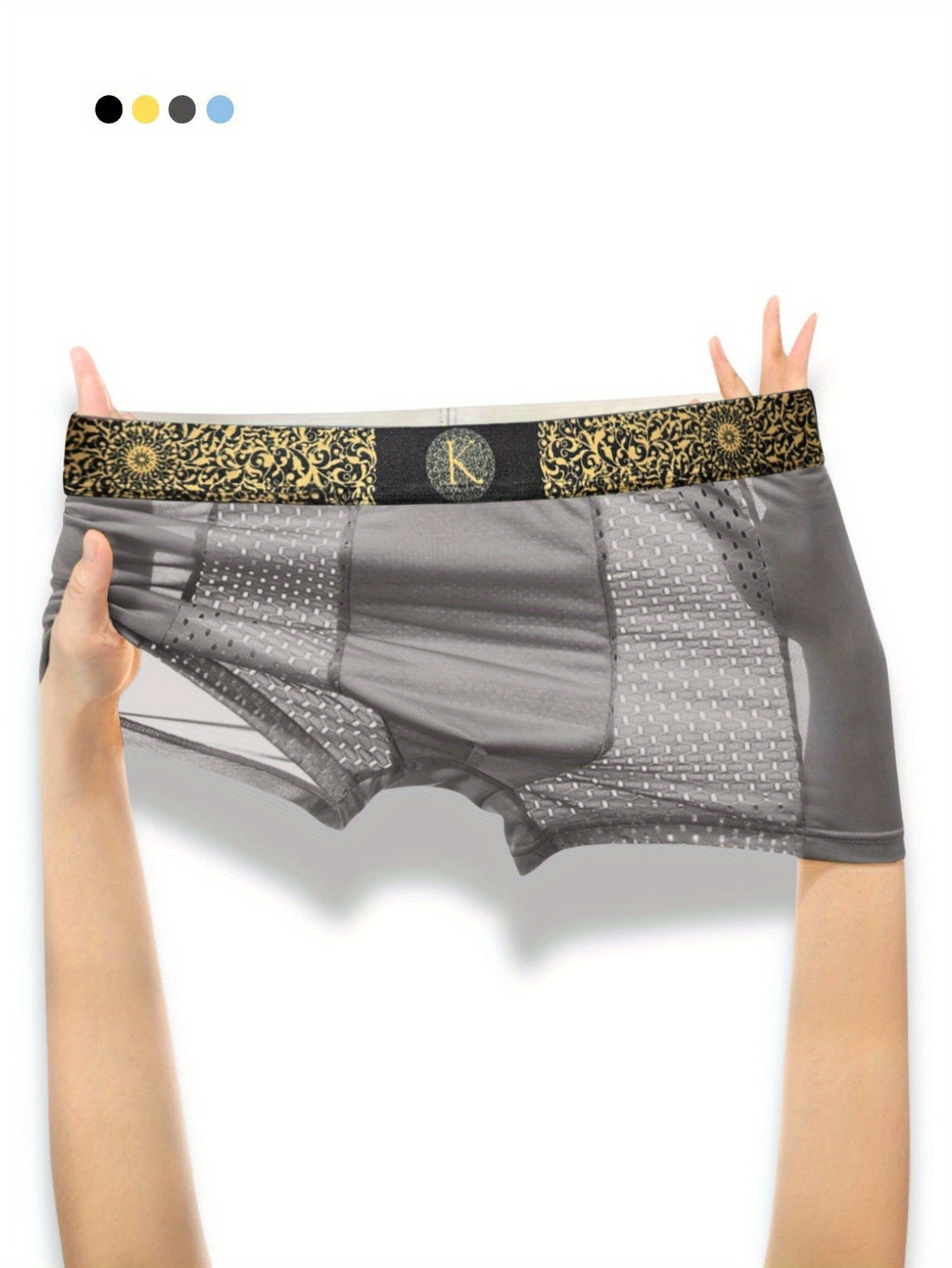 1pc mens black golden luxury baroque style waistband