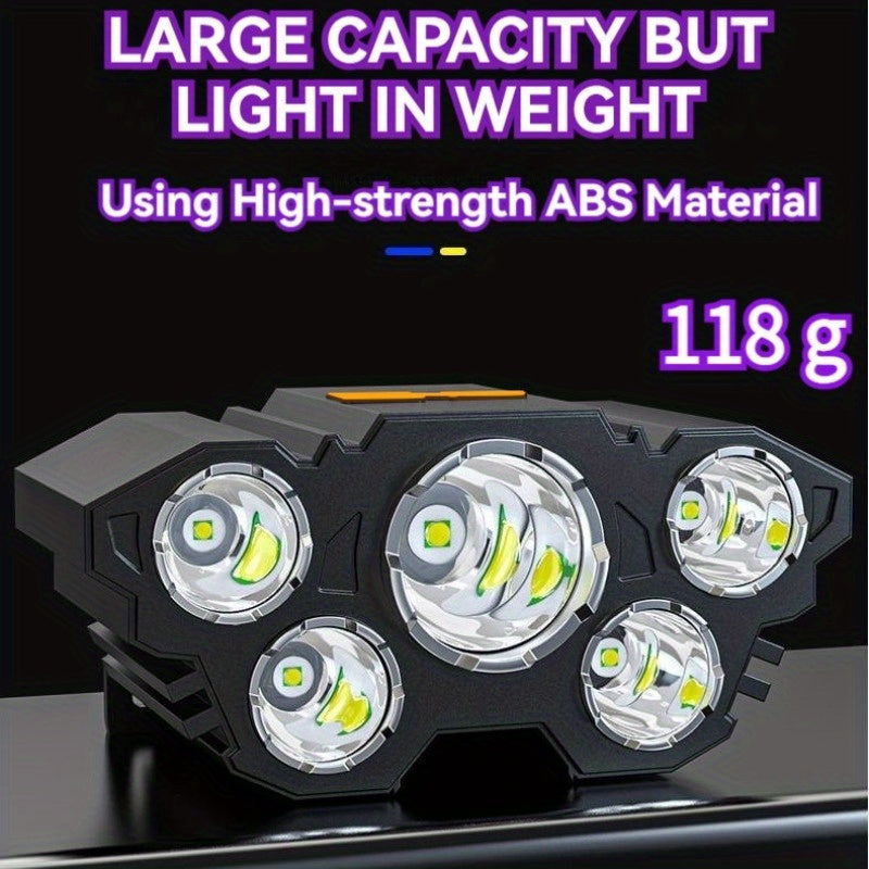 buy 1 get 1 total 2pcs multi functional 5 led headlight