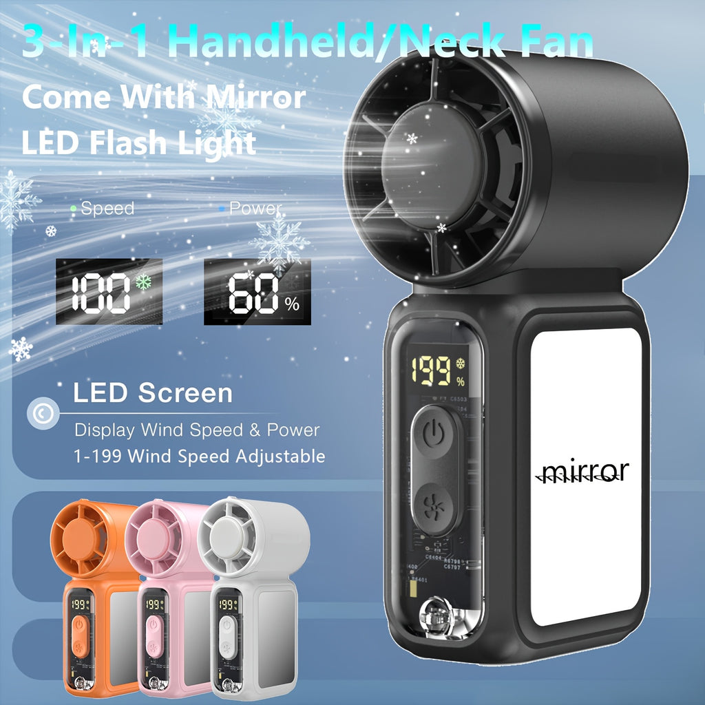 2026 latest mini handheld usb fan neck fan lanyard led