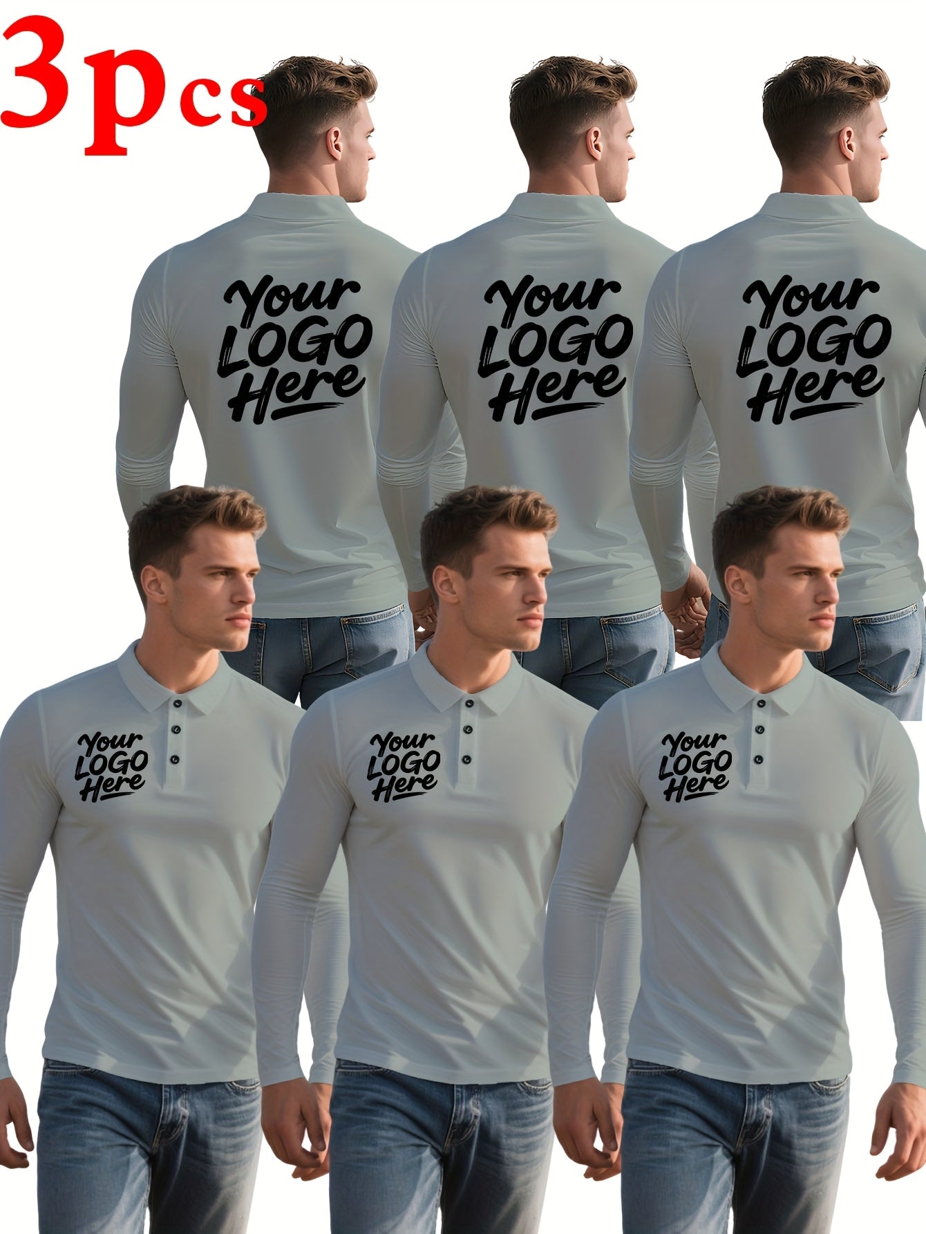 custom item 3pcs mens   shirt set quick dry moisture