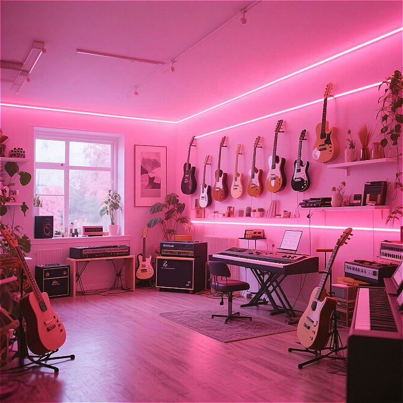 2m pink led light strip interior decoration