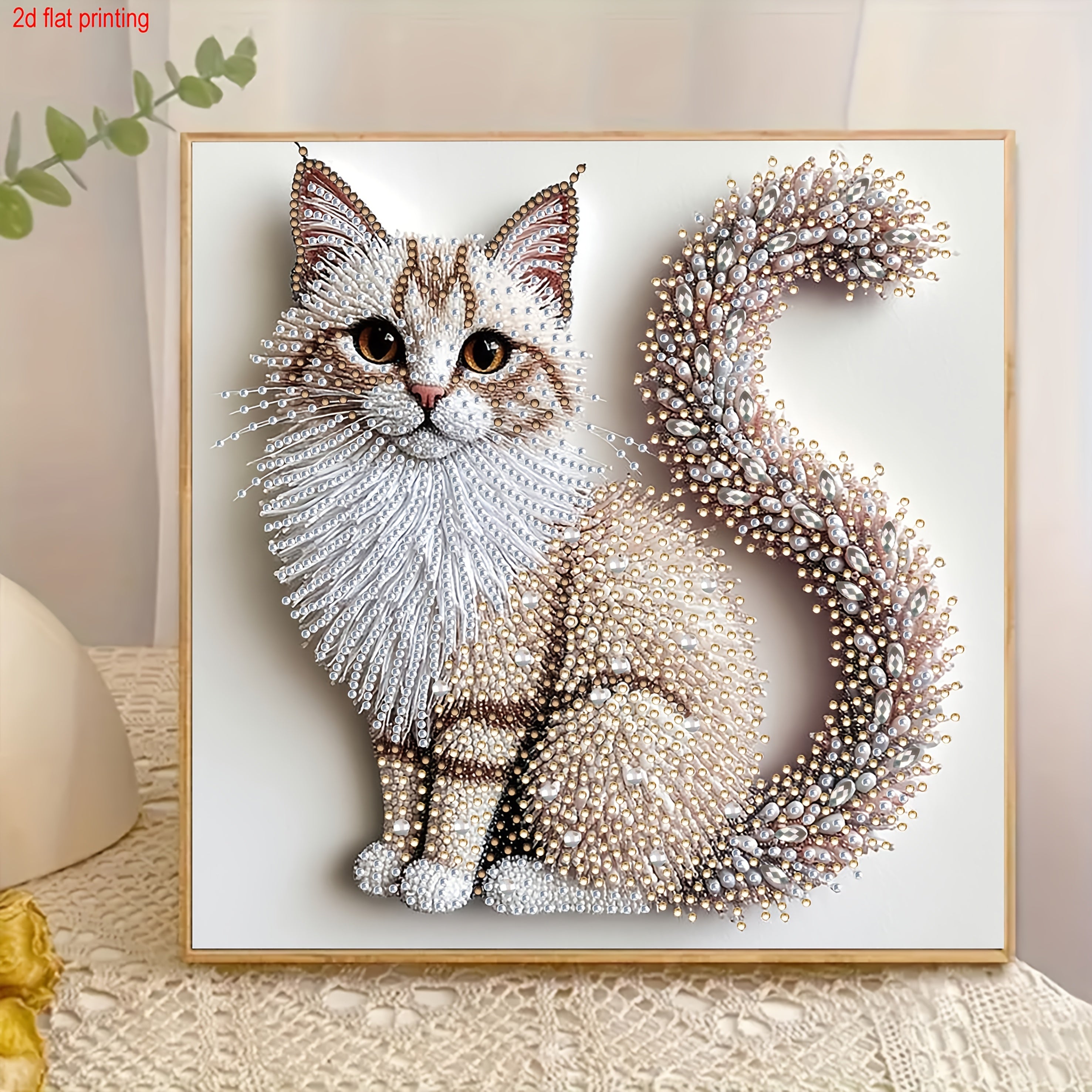 a set fluffy kitten 5d diamond painting kit diy