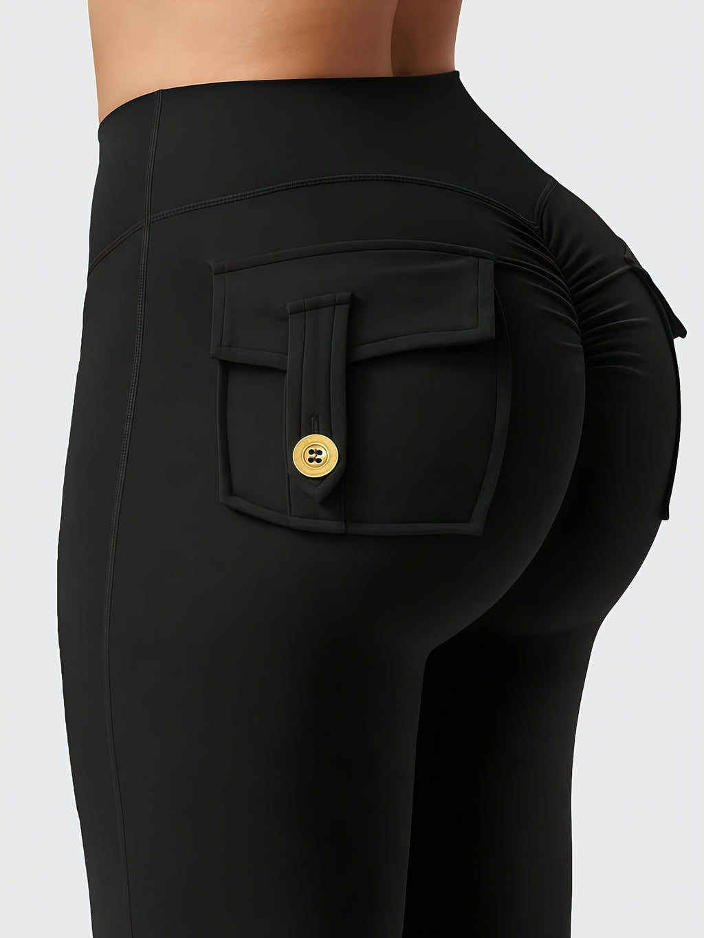 womens high stretch sporty flare yoga pants back waist