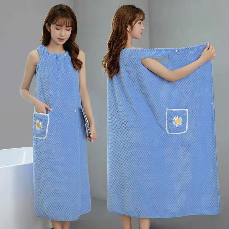 womens wearable pocket towel skirt non slip towel robe