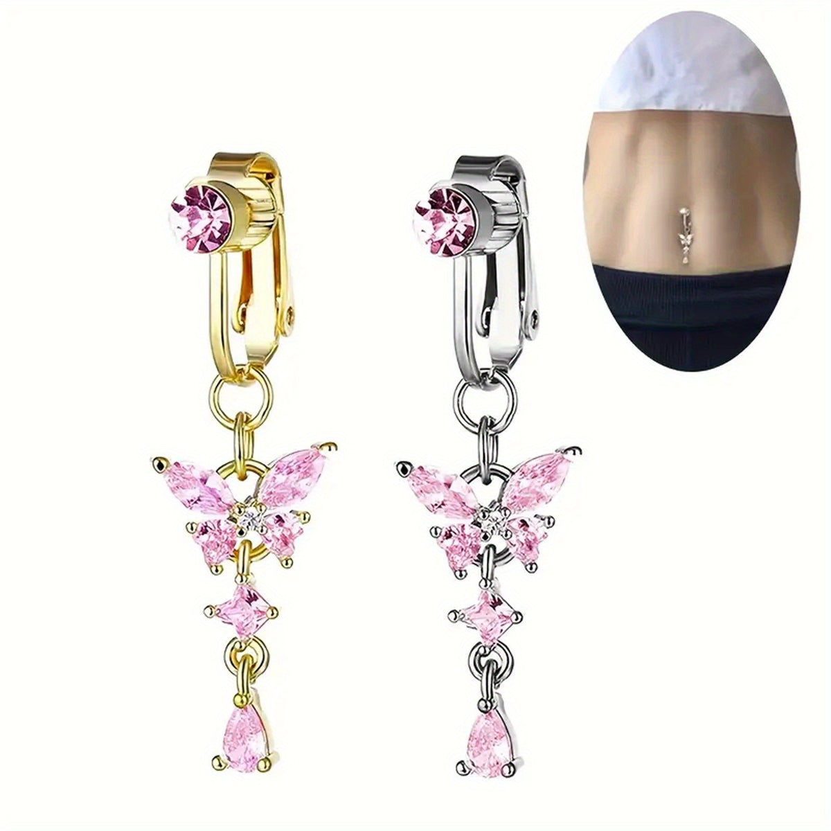 womens   tassel fashion belly button clip no