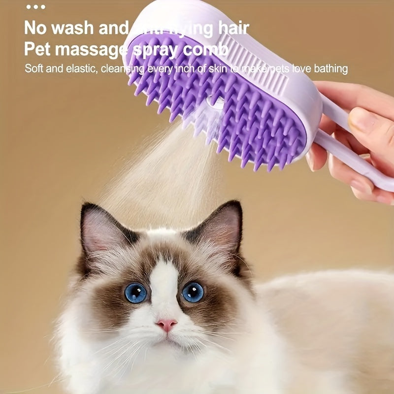 3 in 1 steaming pet brush usb rechargeable foldable
