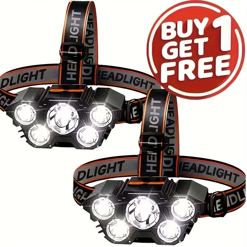 buy 1 get 1 total 2pcs multi functional 5 led headlight