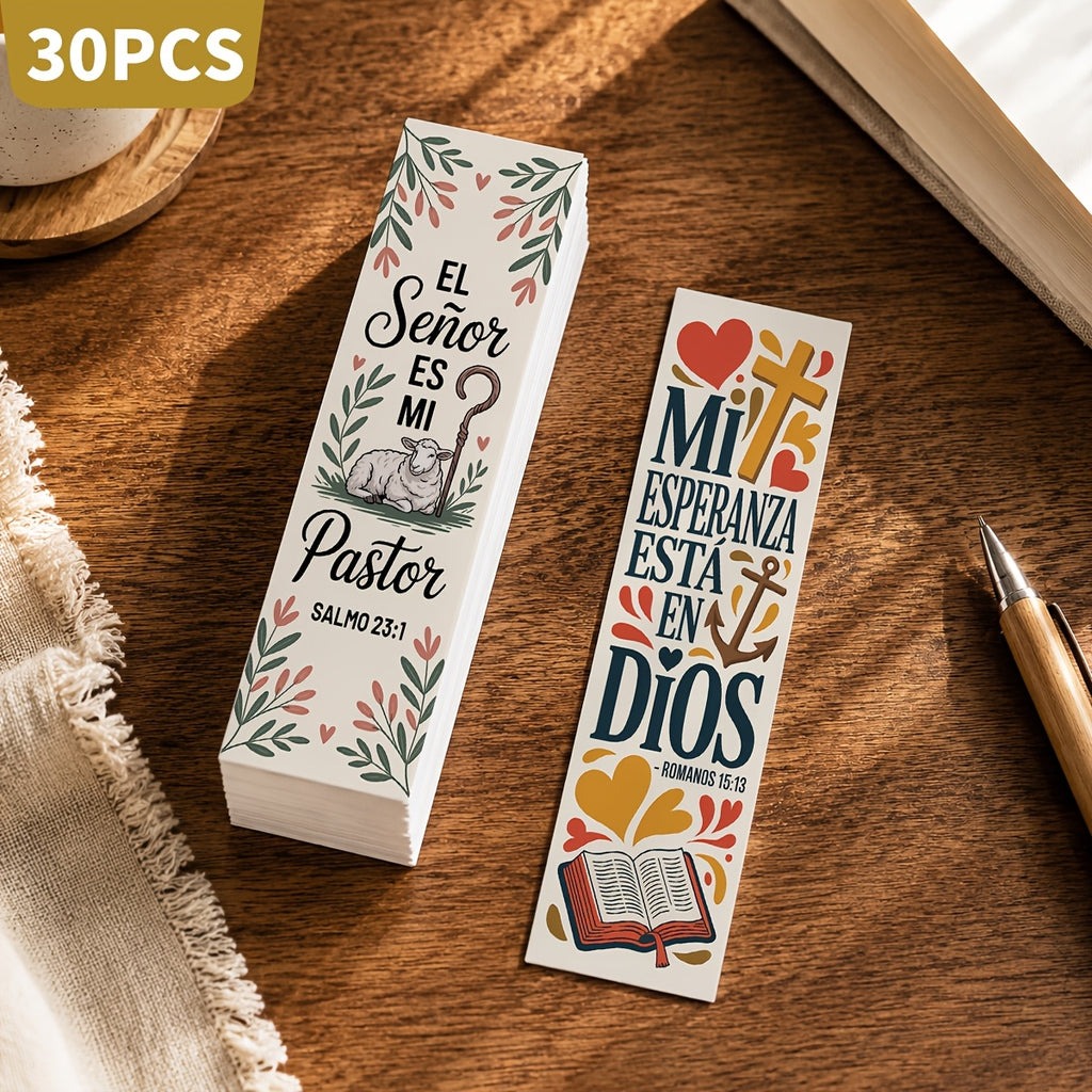 30pcs spanish christian bible verse bookmarks vintage floral