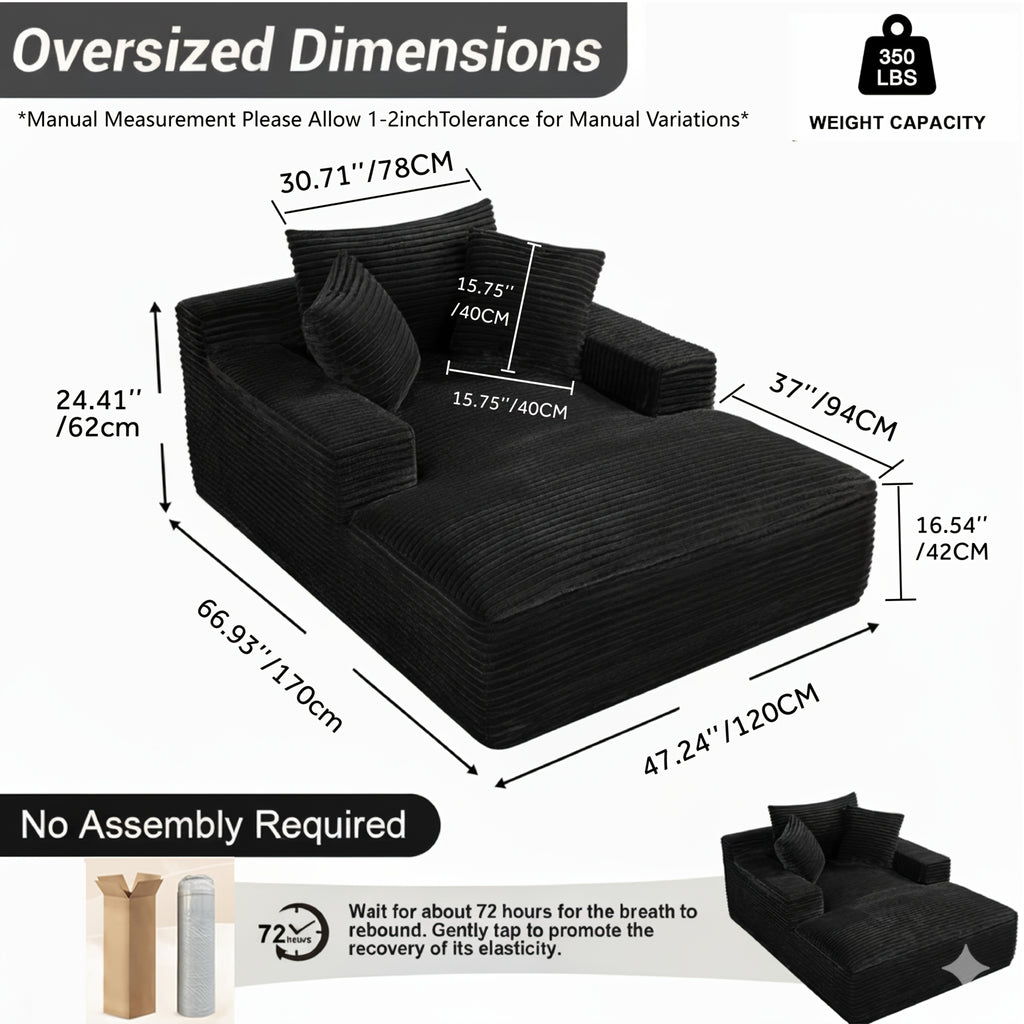 47 24 inches wide chaise lounge indoor oversized chaise