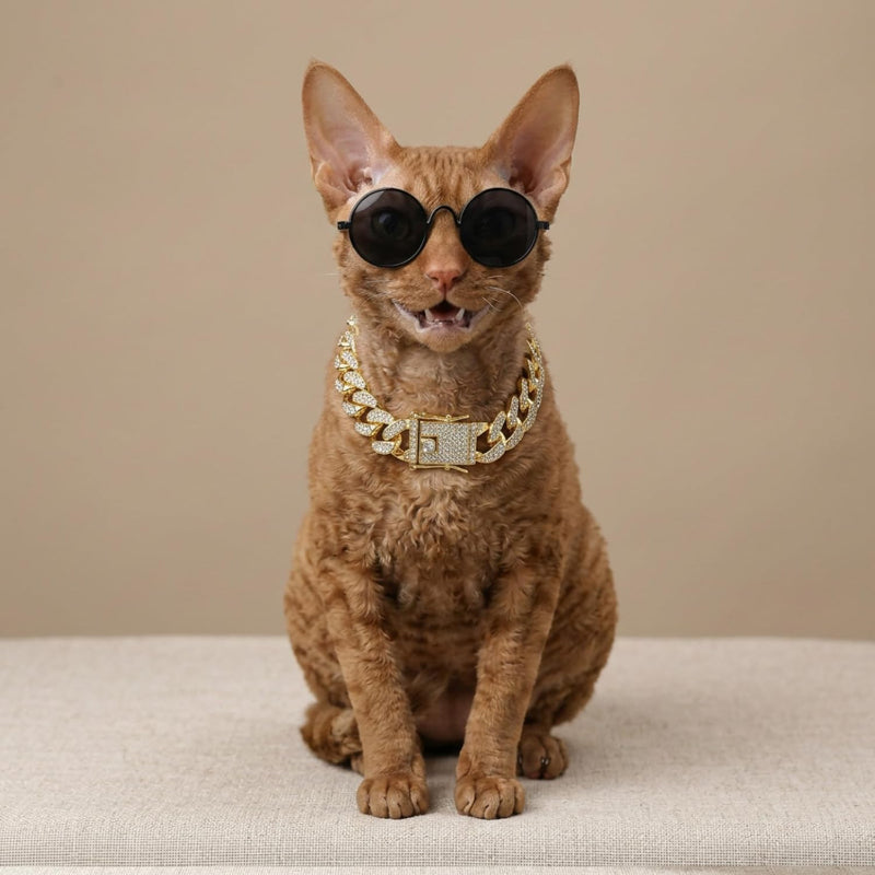 2pcs   chain collar 8 inch dog chain collars cuban