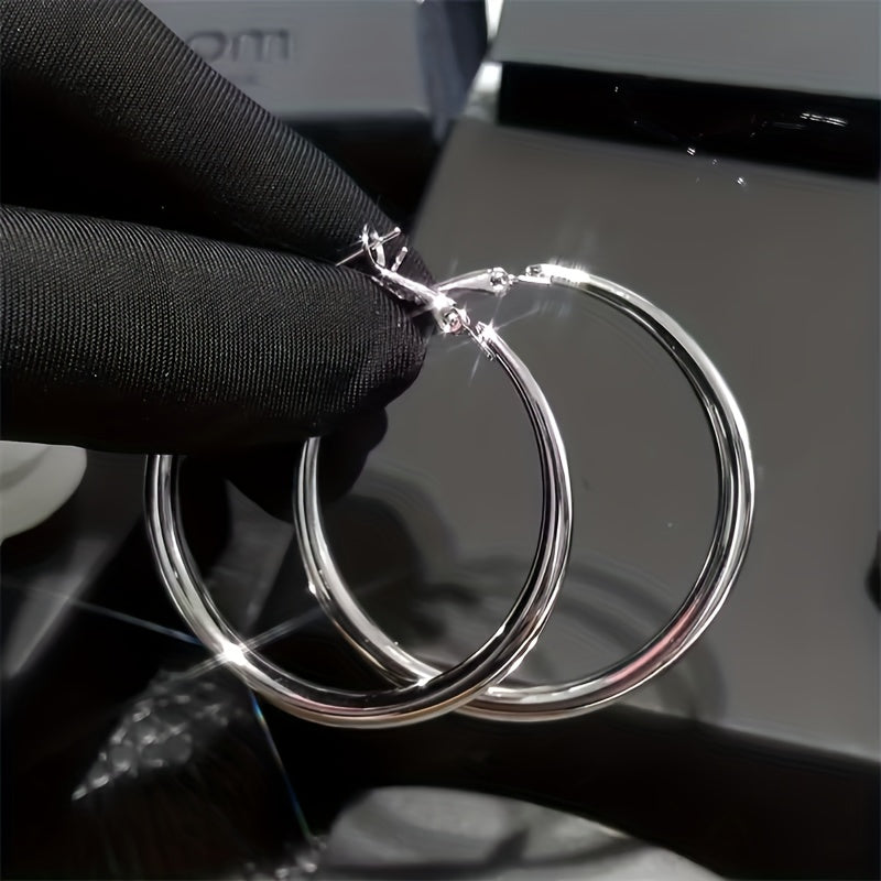 2pcs elegant   large hoop earrings women