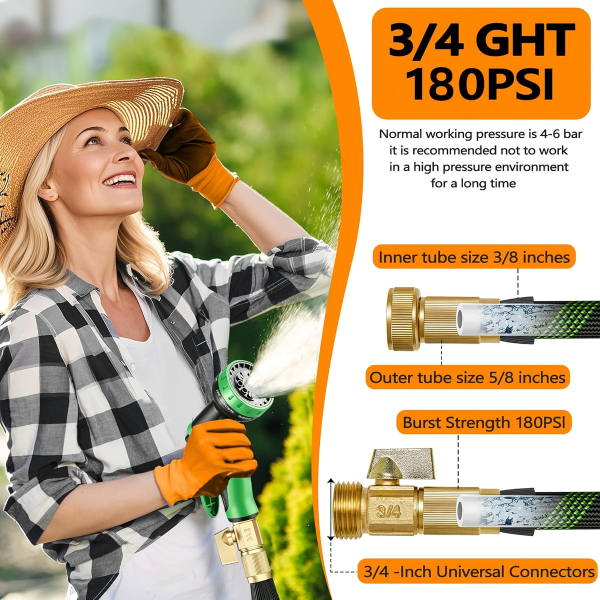 garden hose 100ft 150ft 75ft 50ft 25ft 15ft 10ft 10 function