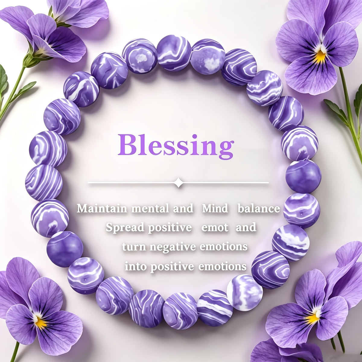 1pc natural grape amethyst bracelet women 8mm beads bohemian