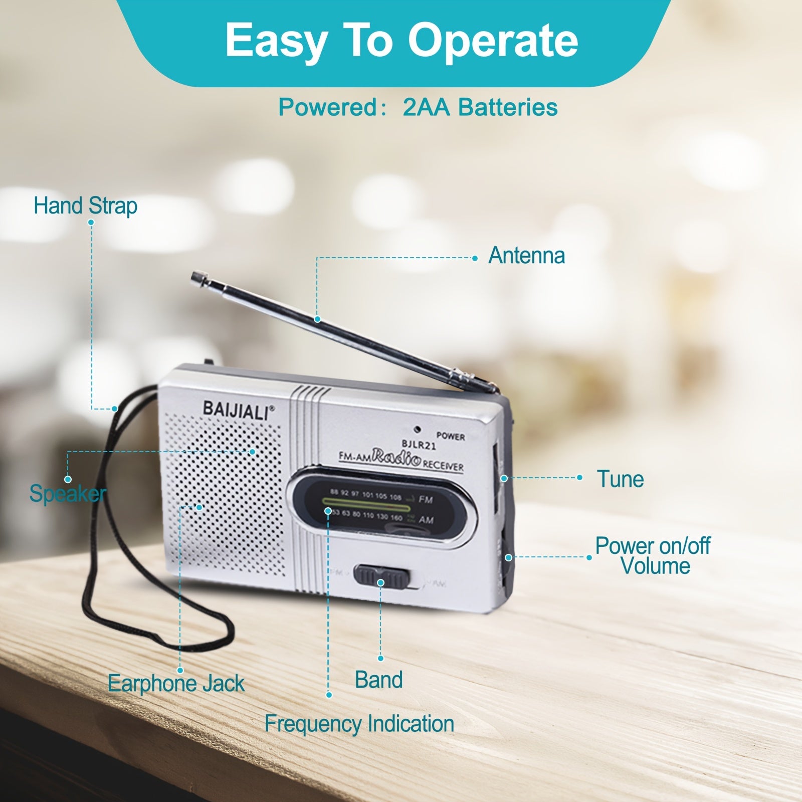 portable fm pocket radio speaker headphone jack