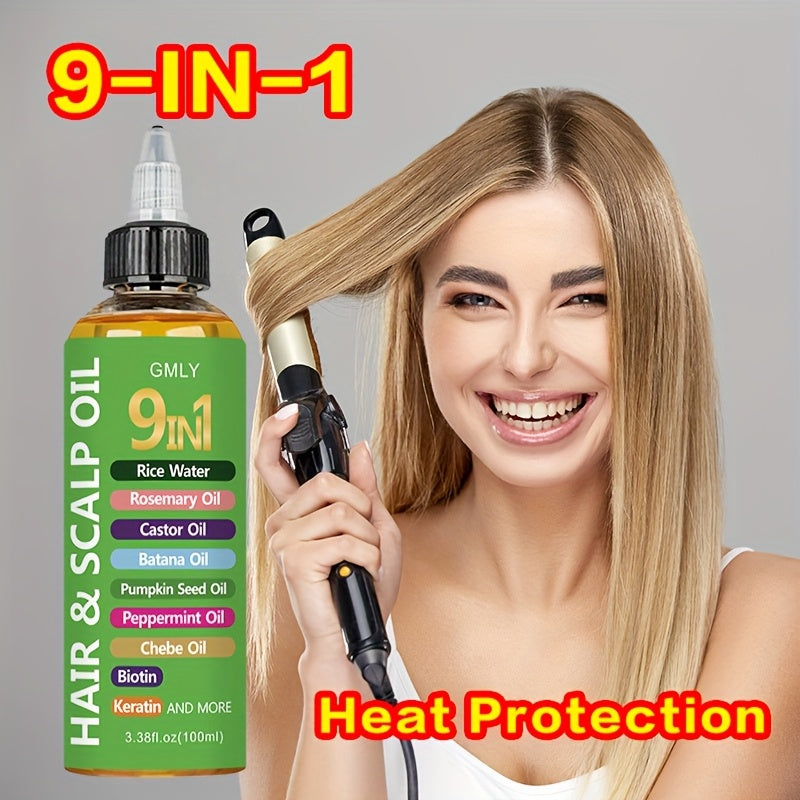 9 in 1 hair oil rice water rosemary oil castor oil batana