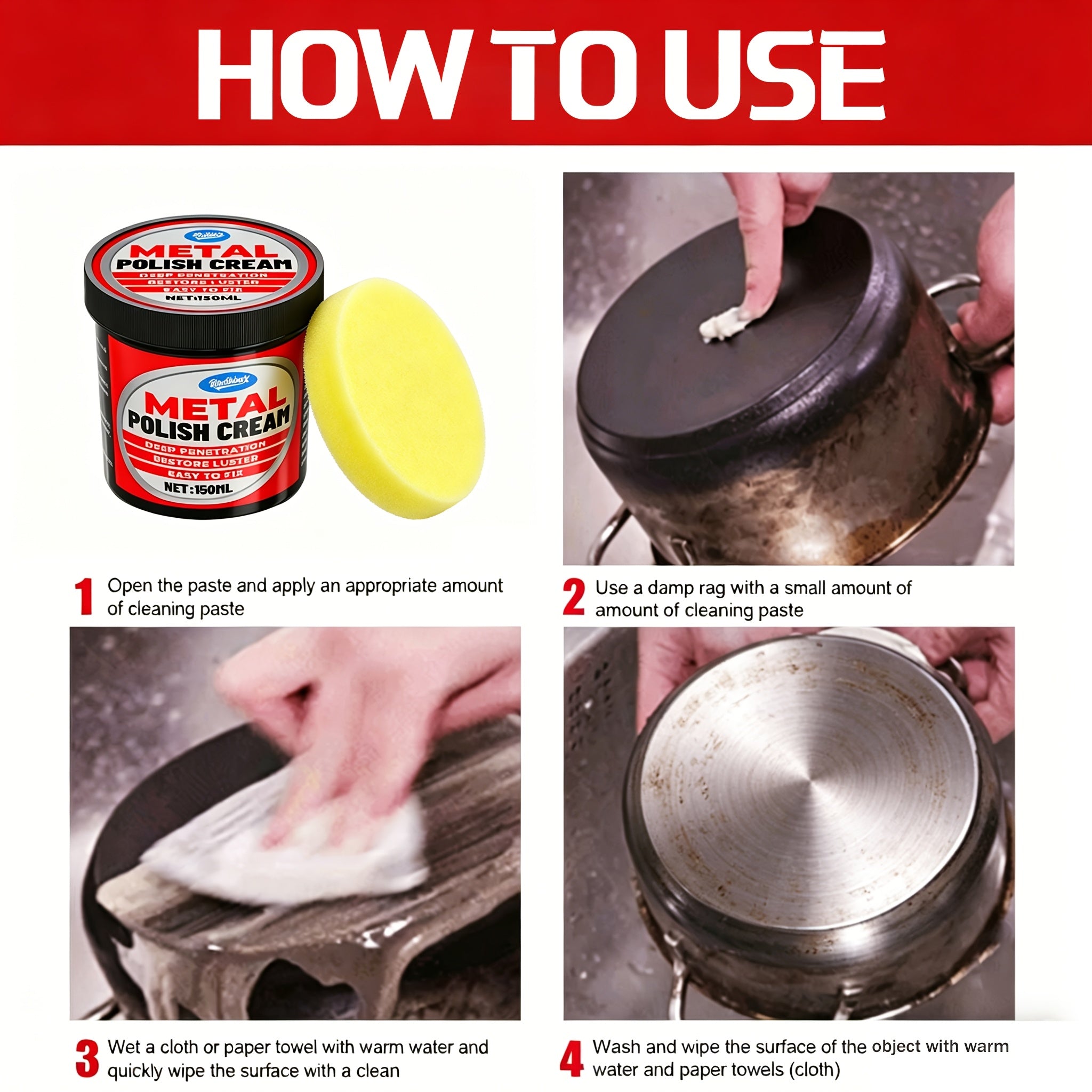 professional metal polishing paste multi purpose restoring