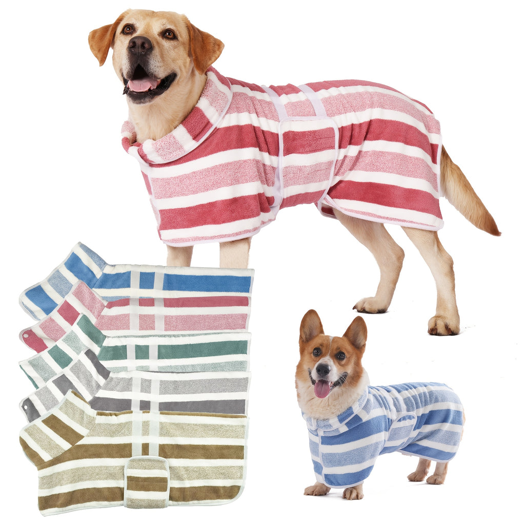quick dry dog bath robe towel wrap suitable small medium