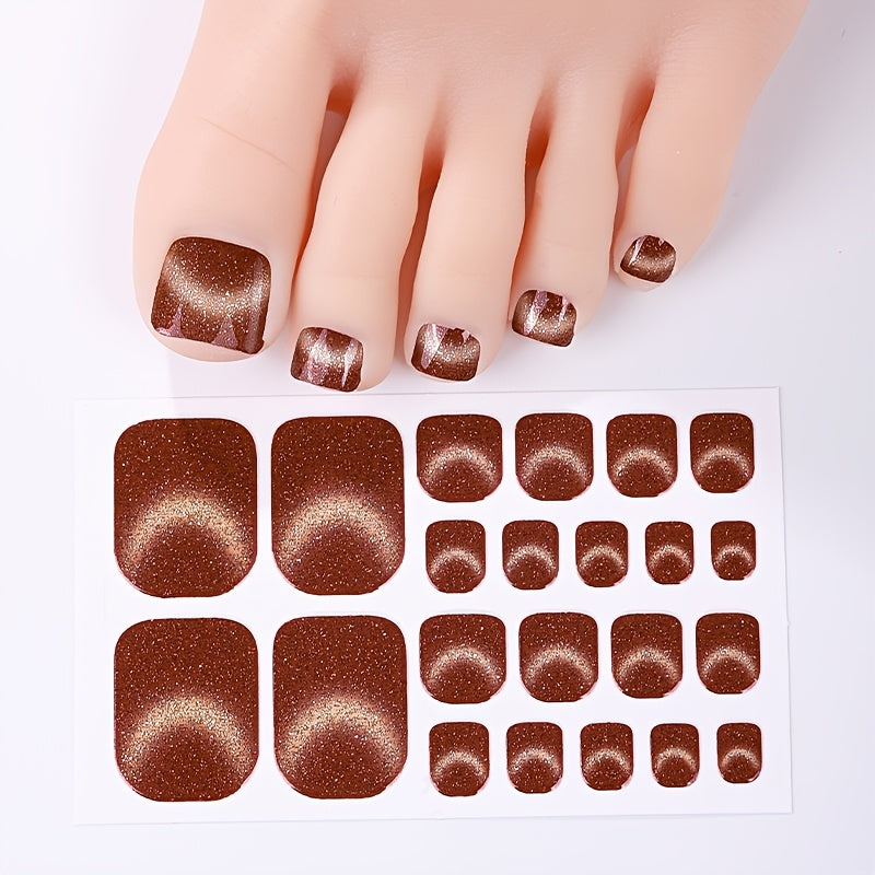 5 sheets full toe nail wraps summer colorful gradient moon