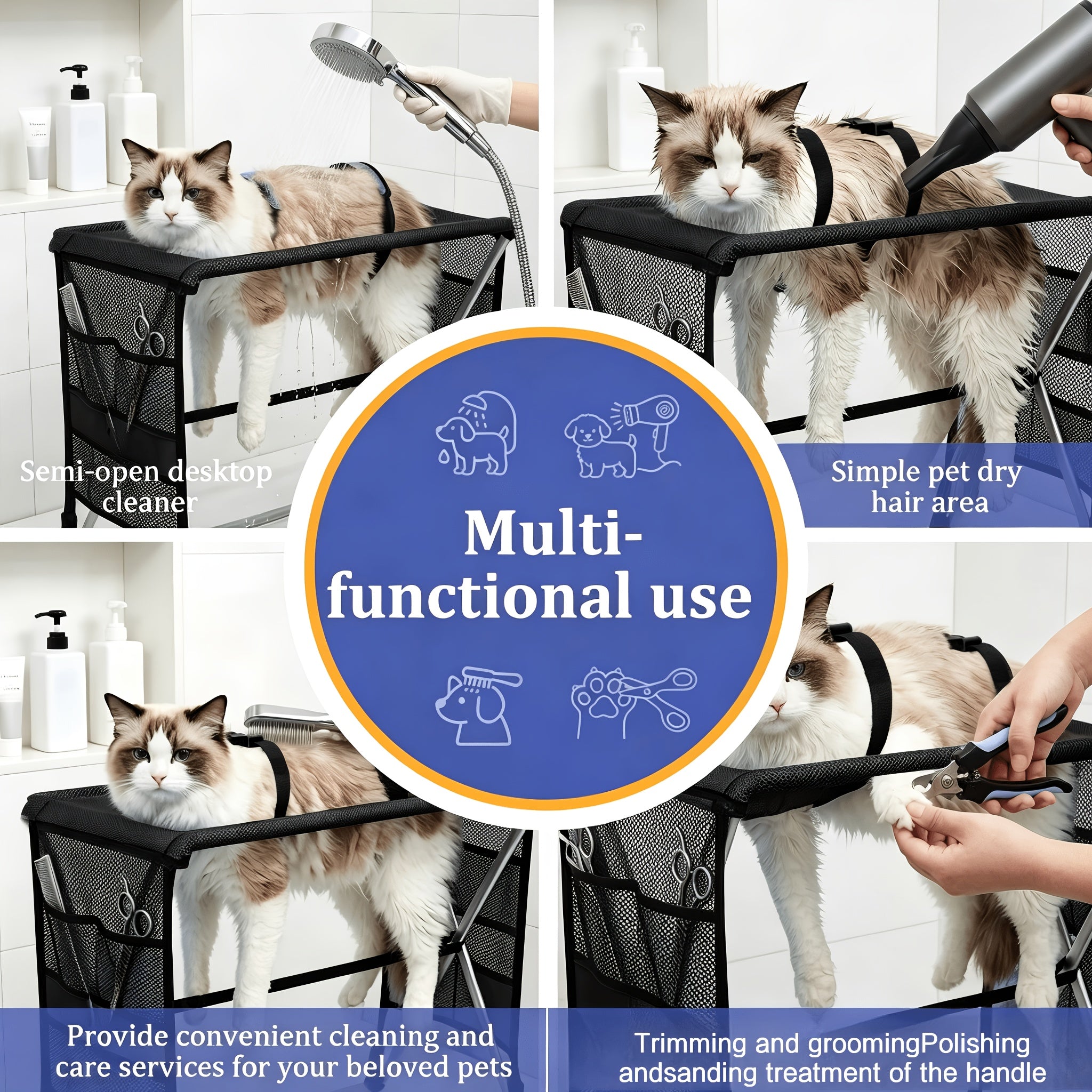 pet grooming hammock table small dogs cats foldable