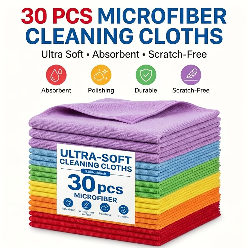 30 pack ultra fine fibre cleaning cloth multi purpose towel