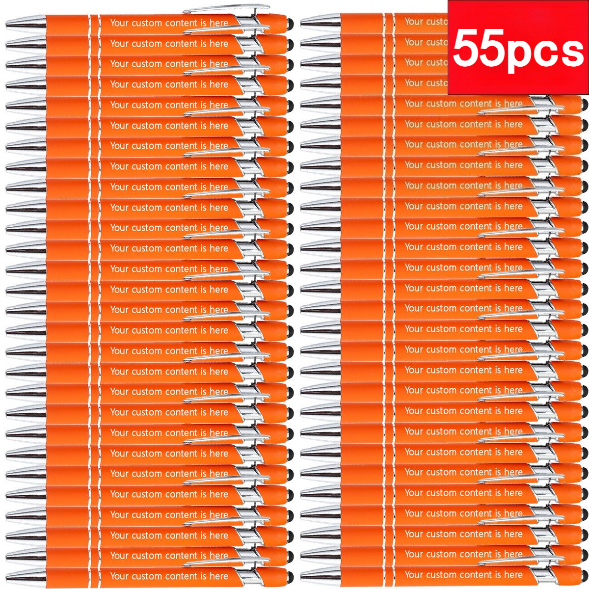 a set 55 personalized metal pens customizable circular