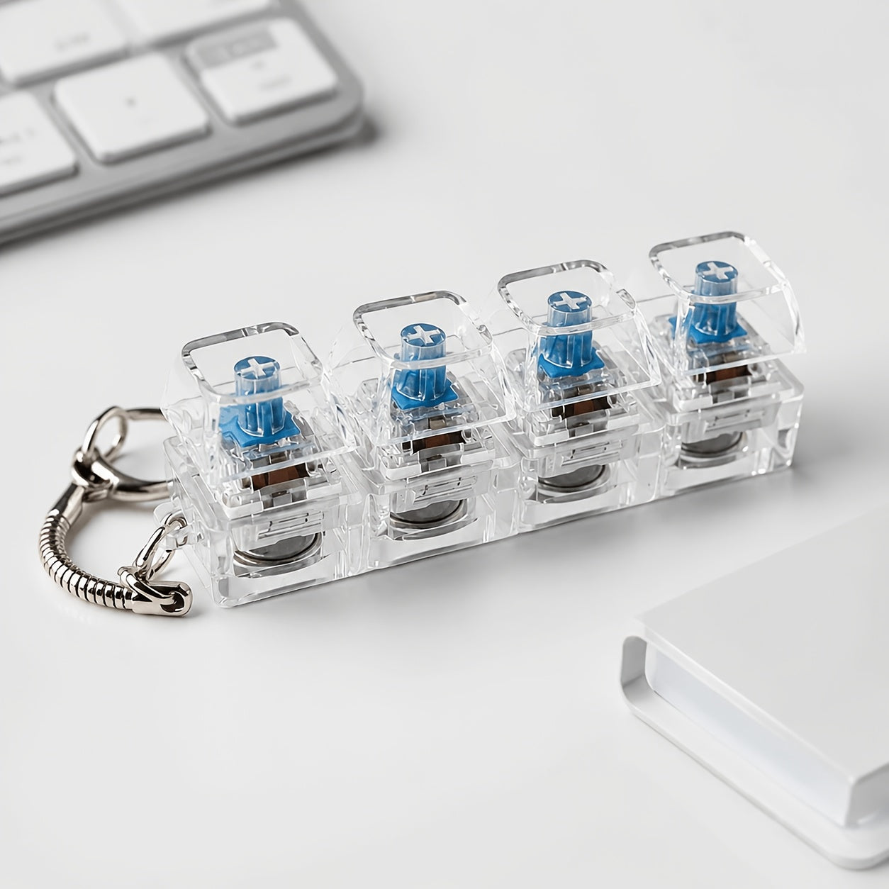 four button press decompression keychain portable fun