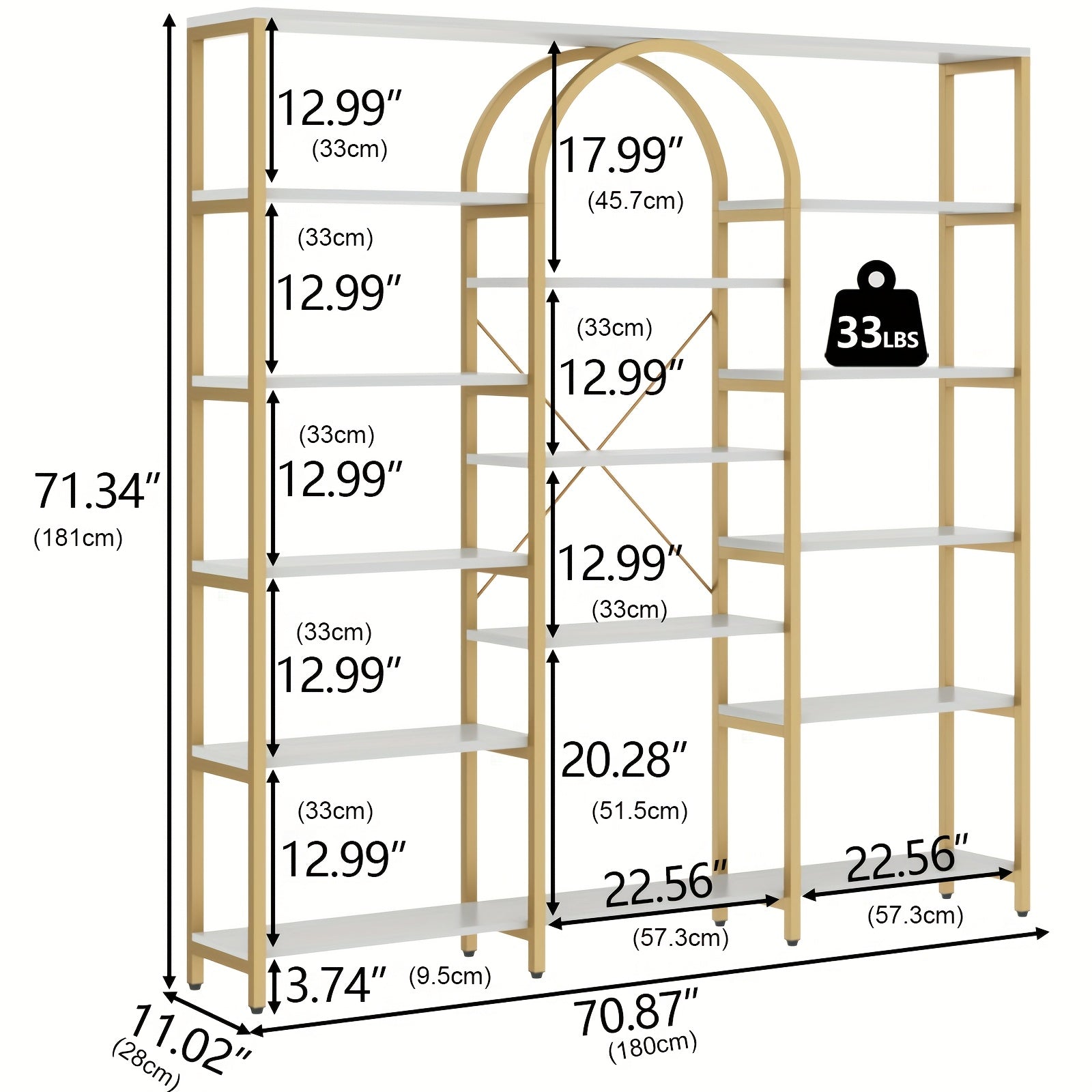 triple   tier large open bookshelf tall storage display
