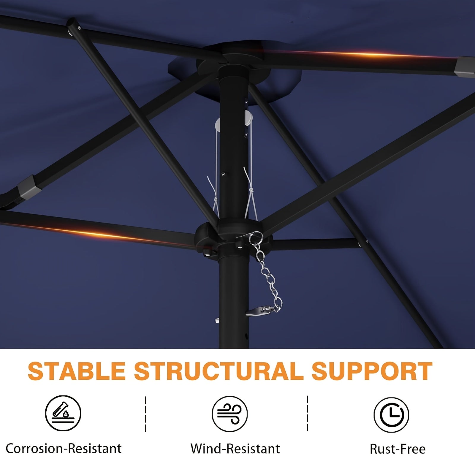15ft outdoor double sided patio umbrella   solar led