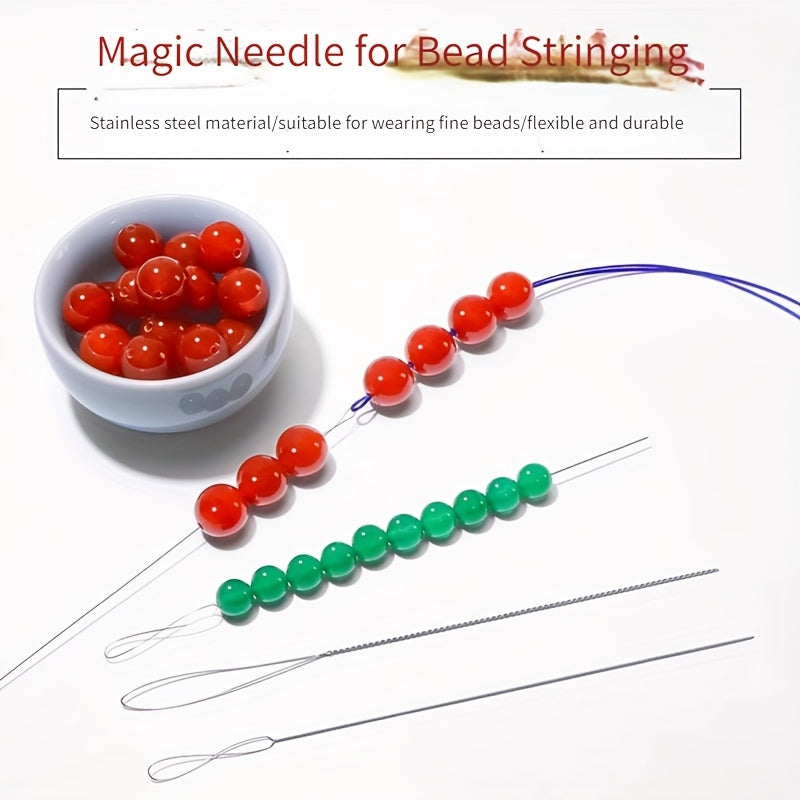 7pcs bead threading needle kit ideal jewelry creation