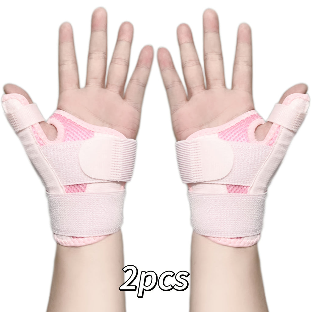 2pcs adjustable thumb wrist support braces breathable fabric