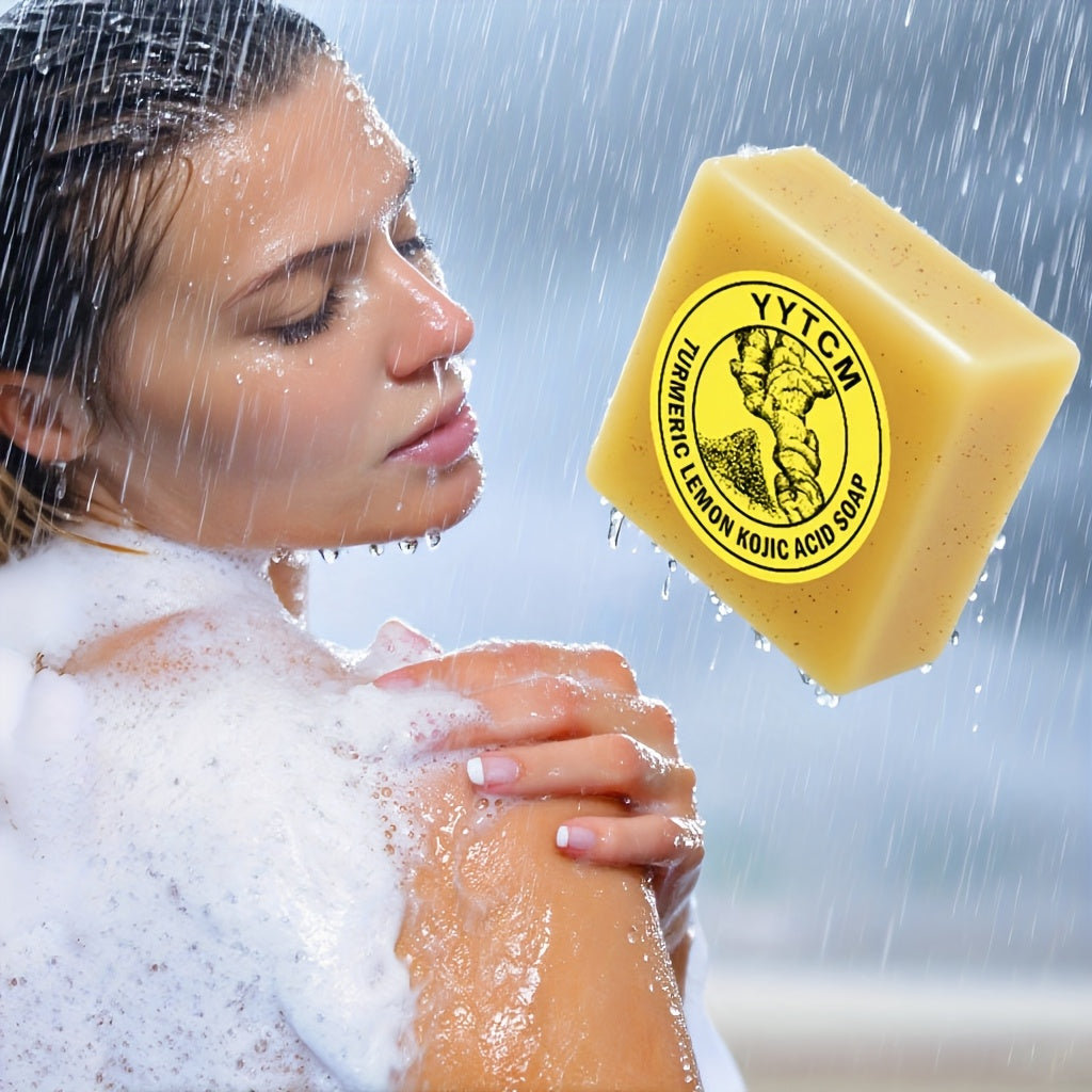 brightening exfoliating kojic acid turmeric lemon scrub bar