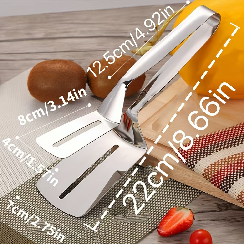 1pc stainless steel fried fish shovel clamp food tong fish