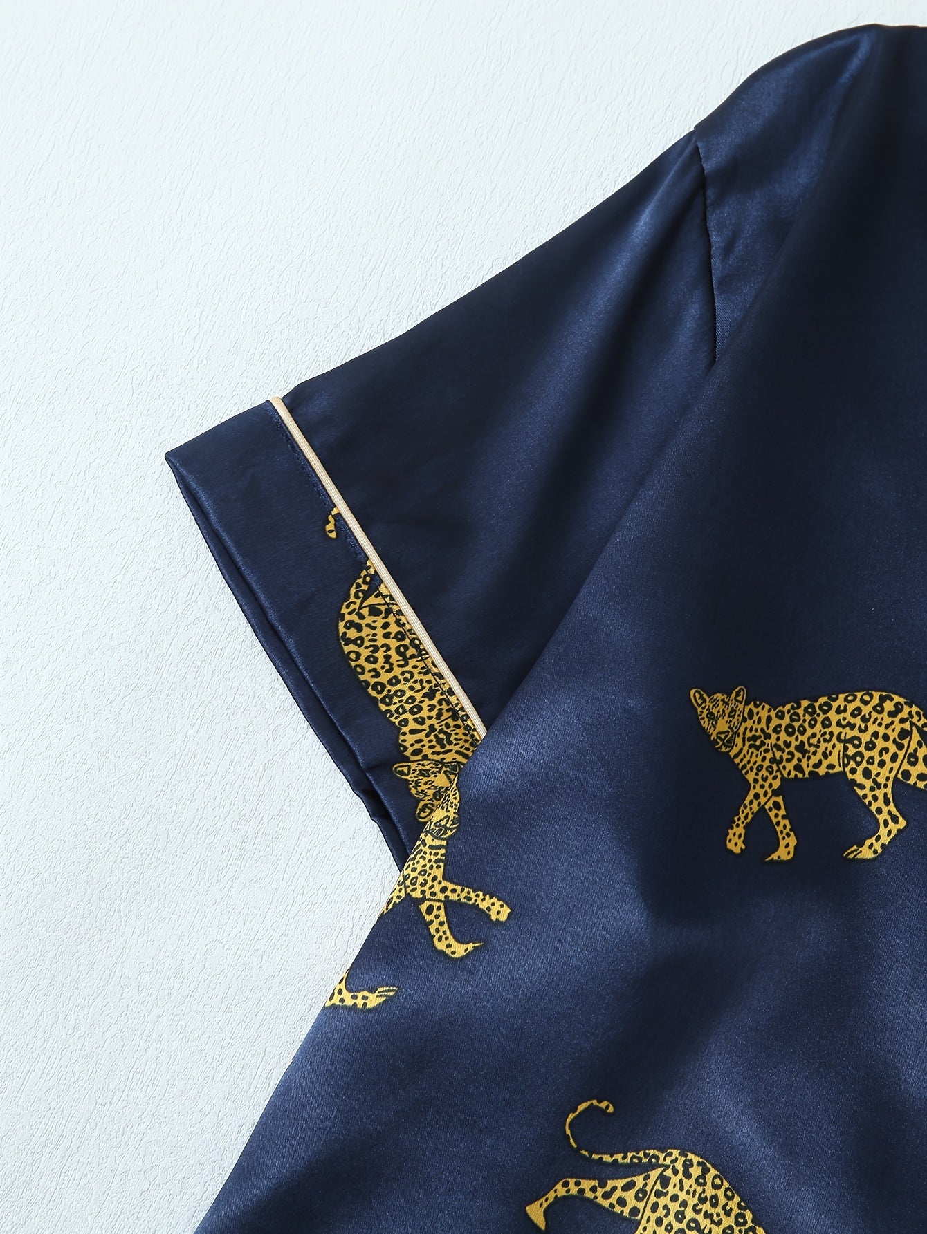 satin leopard print womens pajama set | temu Temu