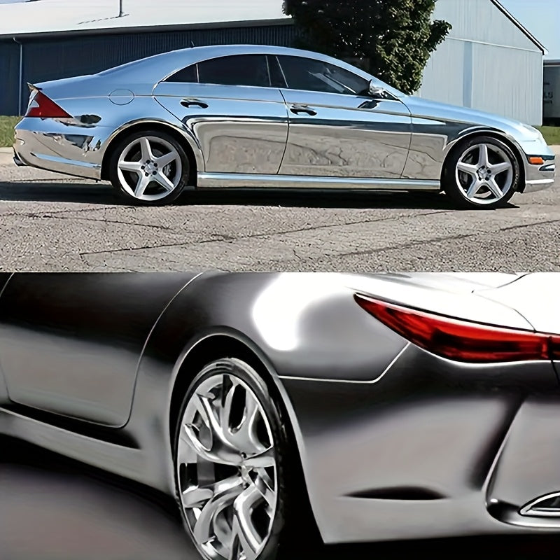 1pc 205cm long automotive mirror silvery car wrap film a