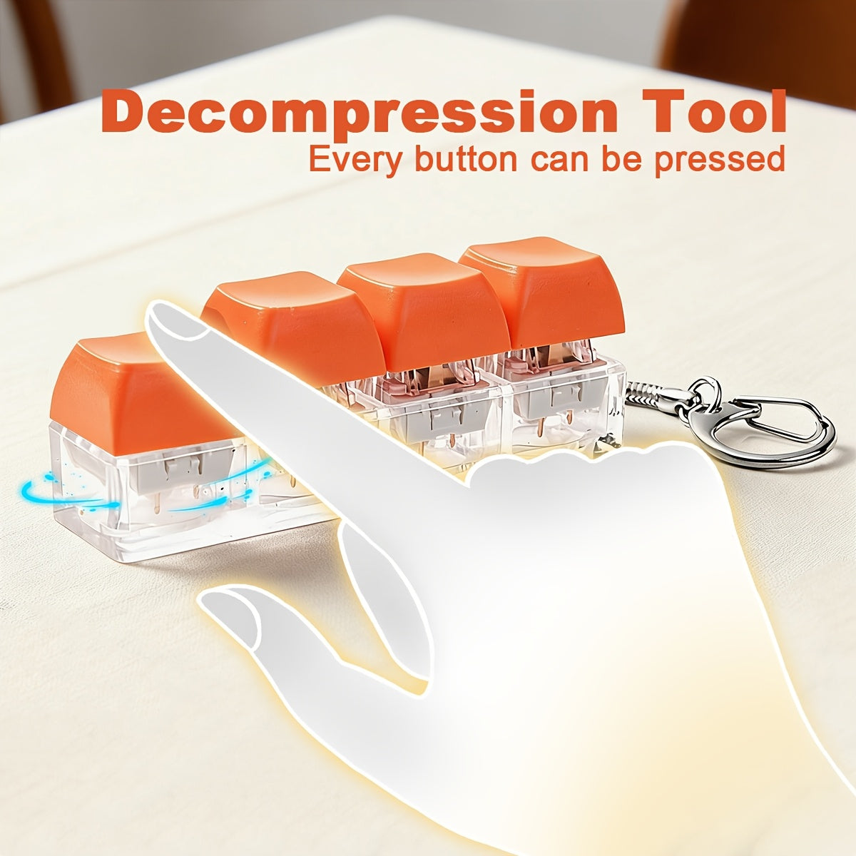 mechanical keyboard keycap fidget keychain 4 button press