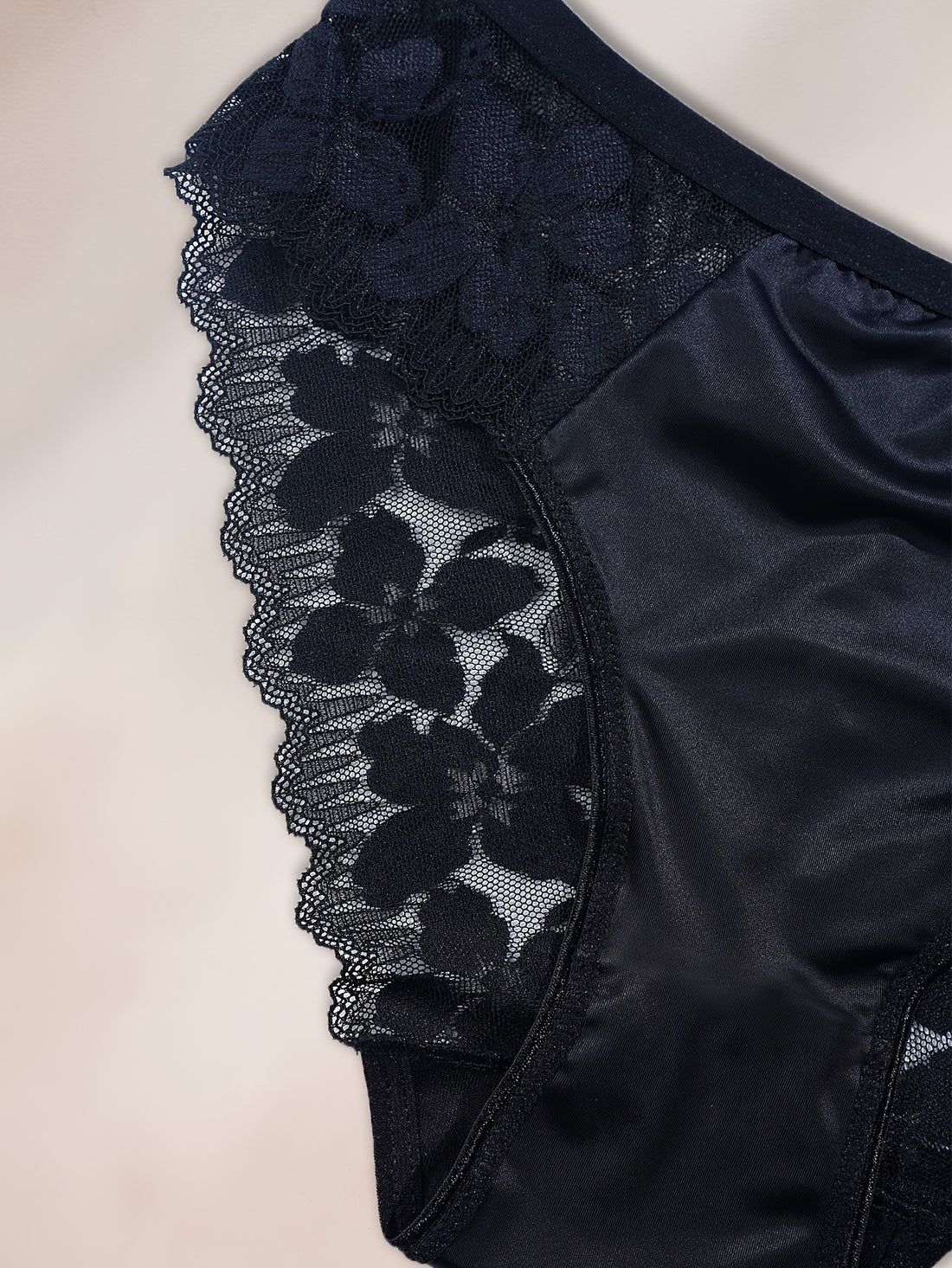 3pcs solid color   fabric floral contrast lace