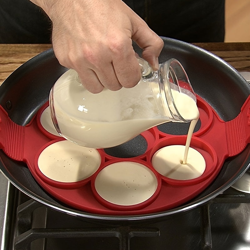 1pc silicone non stick pancake egg maker 4 cup round cooking