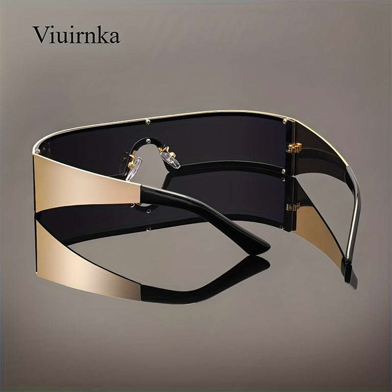 viuirnka mens fashion glasses cyberpunk metal wraparound