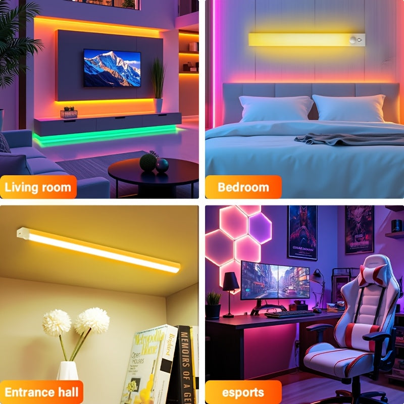 1pc night rgb motion sensor light bar 7 color