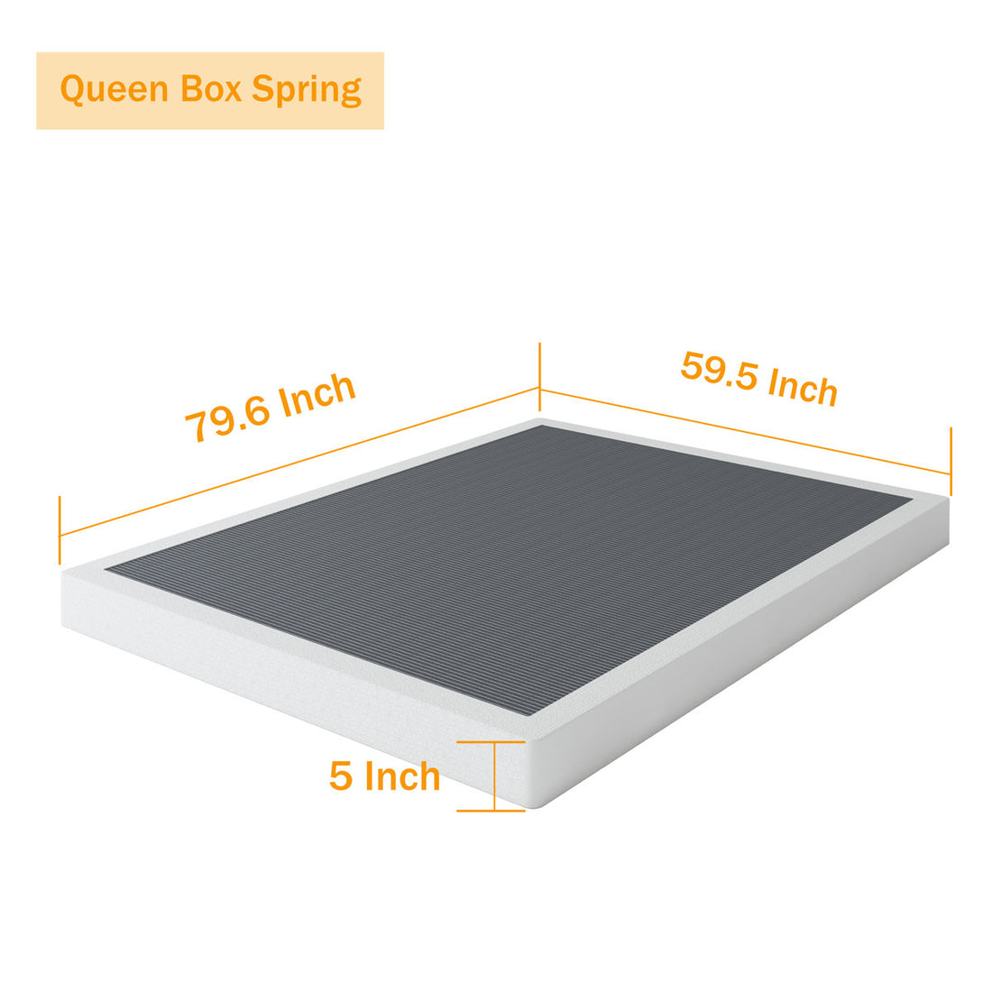 5 Inch Box Spring Low Profile Metal Frame Heavy Duty Easy Assembly