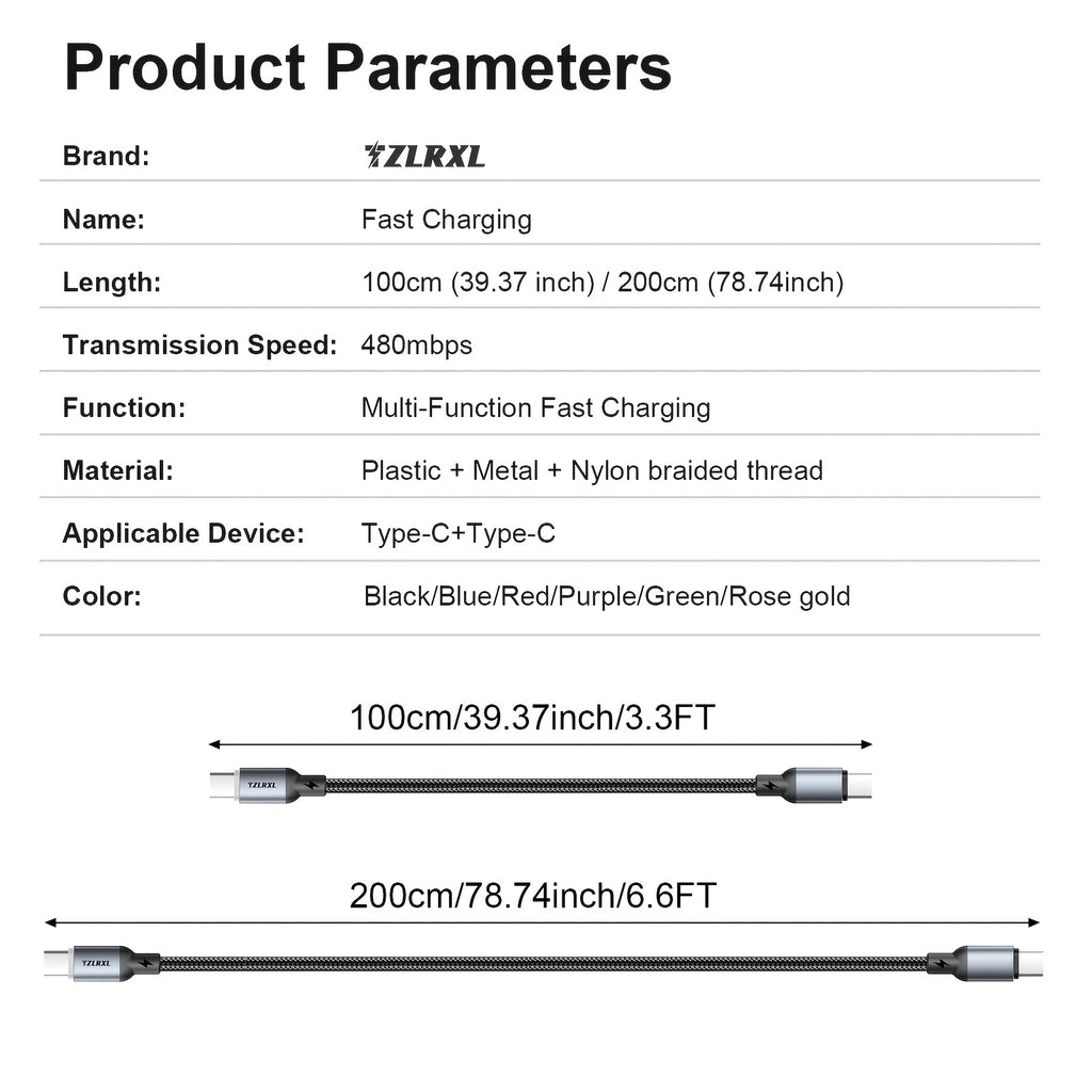 type c 100w nylon braided super fast charging data cable