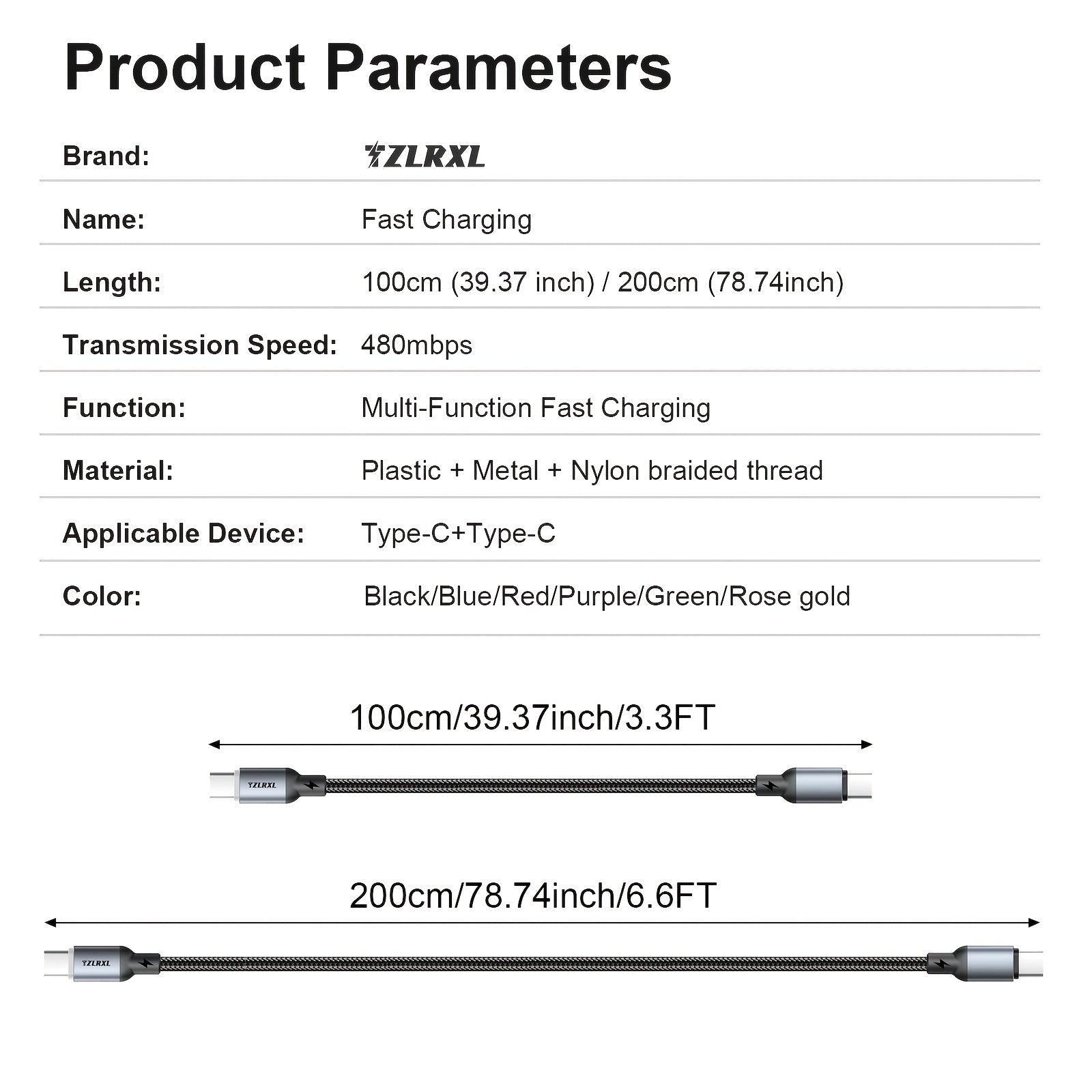 type c 100w nylon braided super fast charging data cable