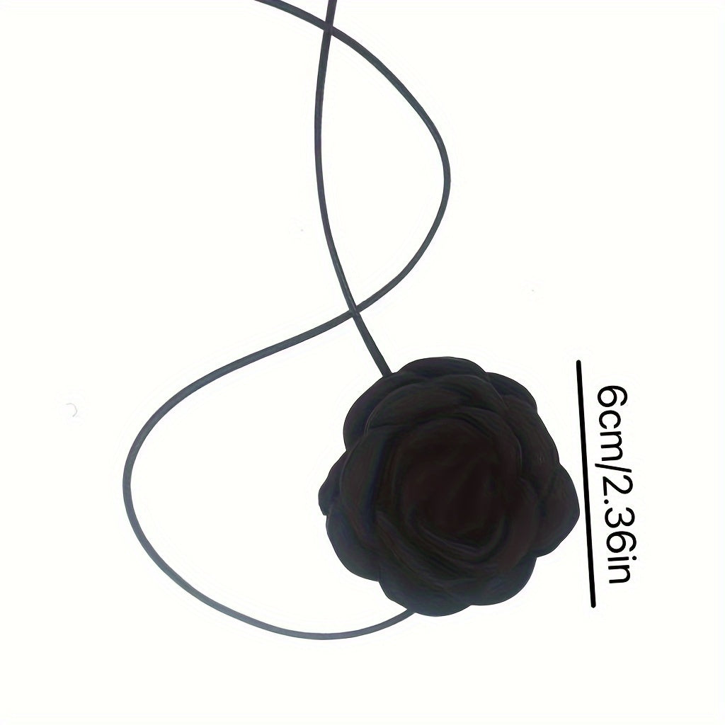 2pcs black white flower necklaces rose choker neckbands