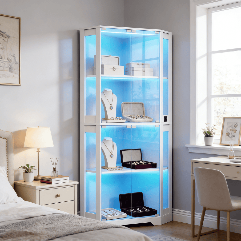 1pc corner glass display cabinet   showcase